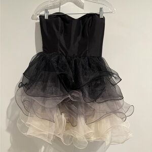 Betsey Johnson Black and Cream Layered Kids Dress
